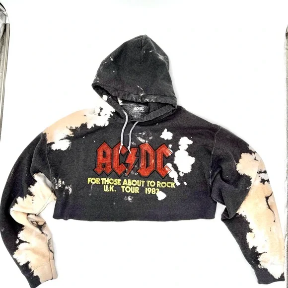 AC/DC Gray Hoodie with White Logo - Picture 1 of 5